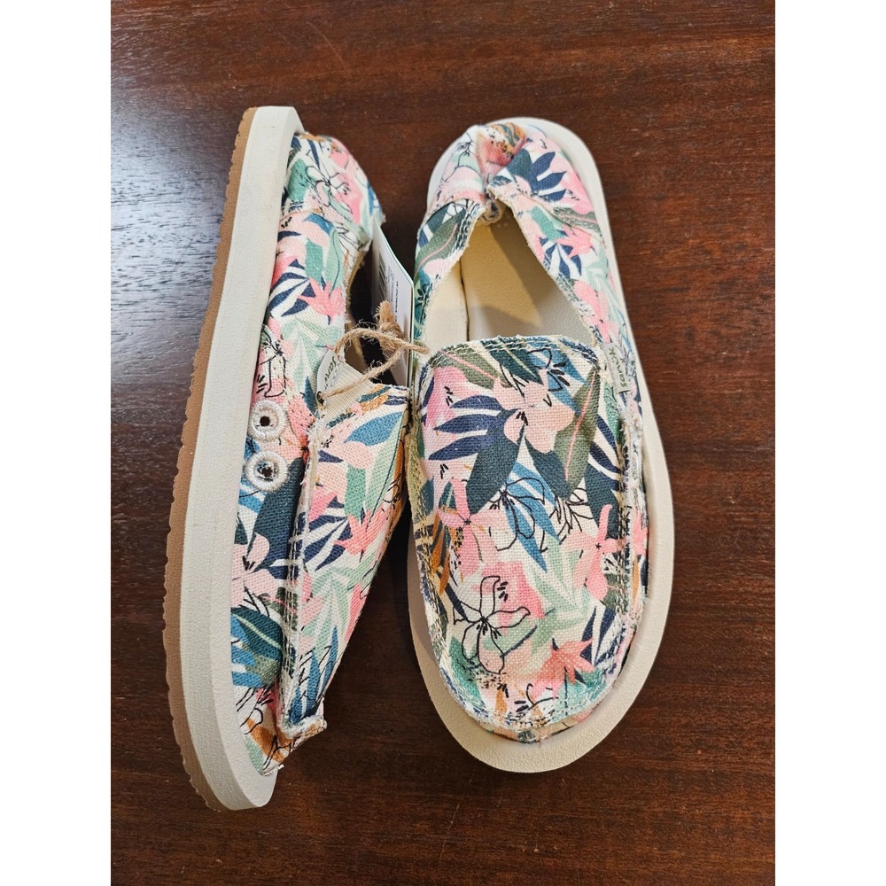 SANUK WOMEN SIZE 5 Donna TROPICAL slip on‎ shoes hemp NEW
